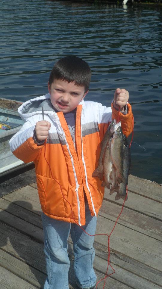 Fishing with daddy, 5 years old