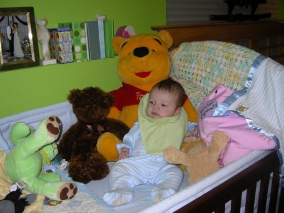 two months old, chillin in your crib 